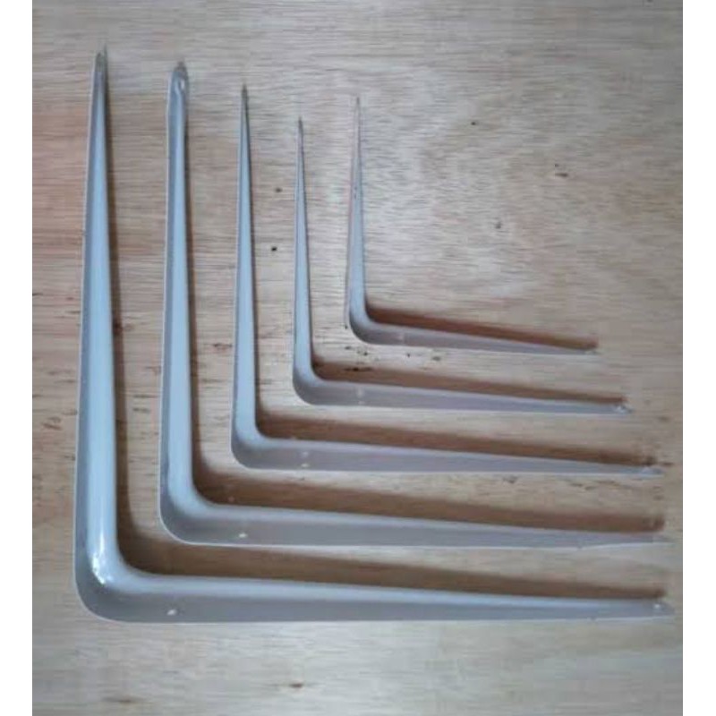 plat siku L putih penyangga rak dinding tebal