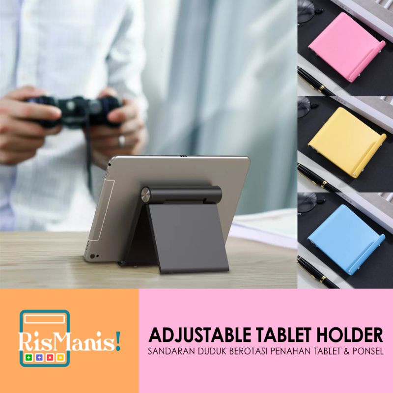 ADJUSTABLE TABLET HOLDER - Stand HP Handphone Sandaran iPad Kasir Dudukan Ponsel Belajar Online