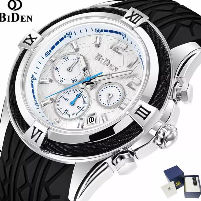 Jam Tangan Pria Biden Watch Yn-0194 Rubber Strap Original Laurusmart