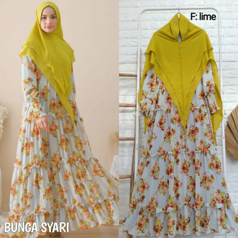 Bunga syari By Hawwa Aiwa~ gamis original branded murah