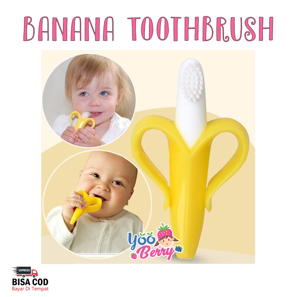 Berry Mart Banana Training Toothbrush Sikat Gigi Bayi Lunak Perlengkapan Bayi Perawatan Bayi Berry Mart