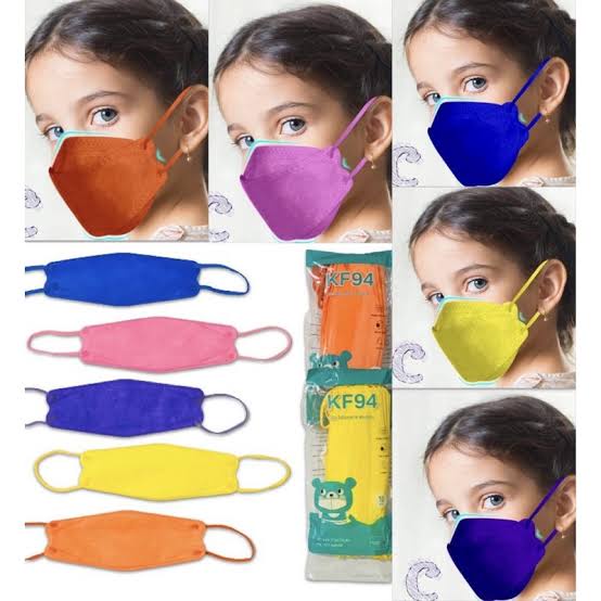 Masker KF94 Anak 4 Ply warna polos kualitas premium Facemask