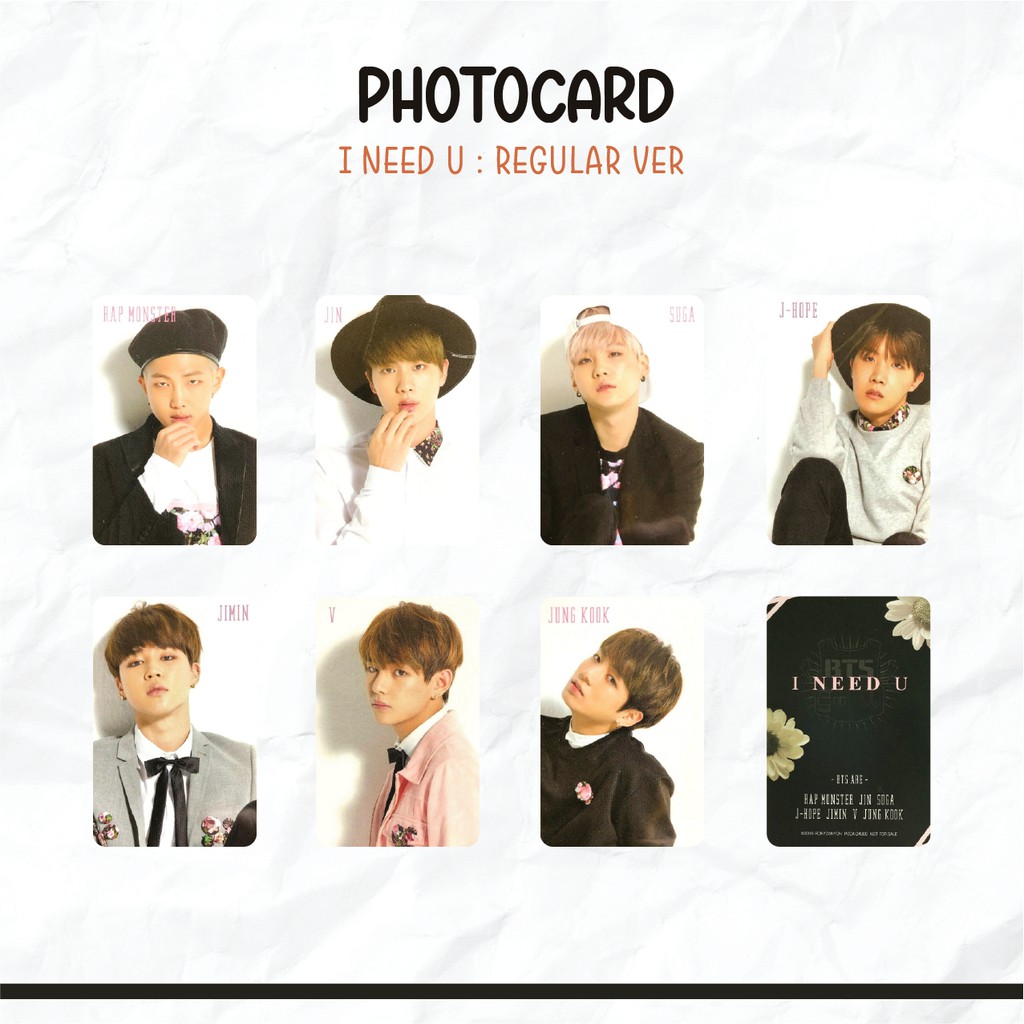 [UNOFFICIAL] Photocard BTS I NEED U (REG VER)