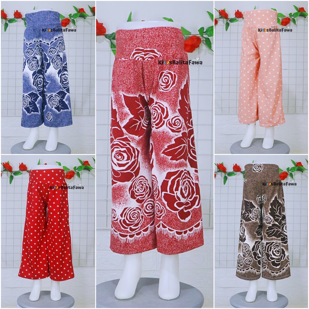 [MOTIF] Kulot Sasa 7-12 tahun / Panjang 7/8 Cullotes Pants Adem Bawahan Harian Anak Perempuan Cewek