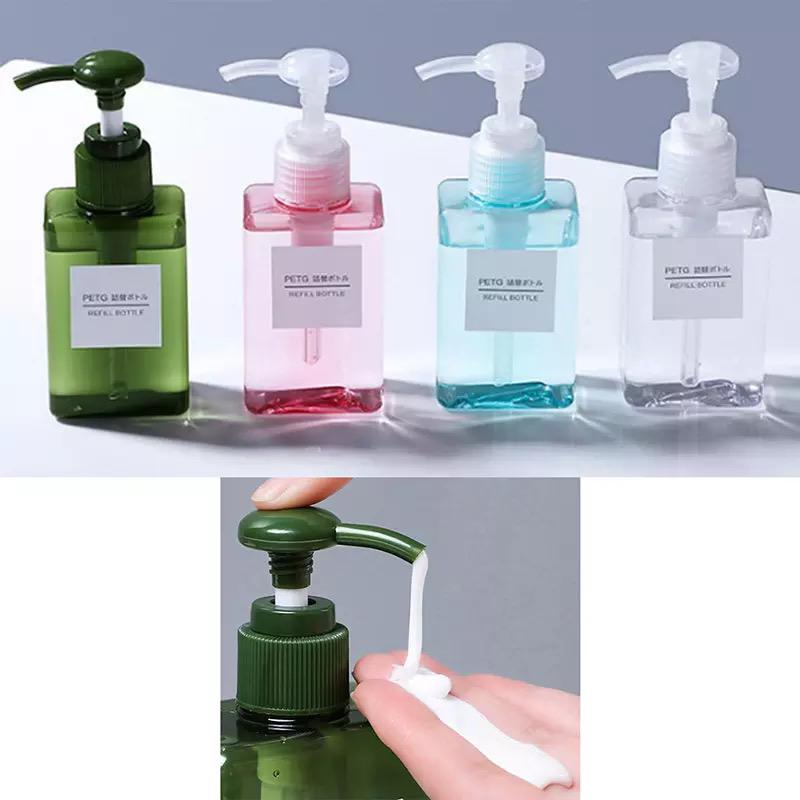 botol sabun shampo sanitizer / pet bottle dispenser shampo soap lotion shower gel body wash travel portable / botol kosong refill plastik serbaguna