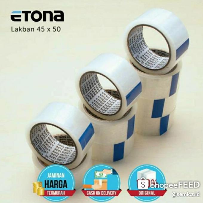 

Cuci Gudang Awal Tahun HARGA PABRIK!LAKBAN ETONA BENING/COKLAT 45mm 72 YARD 45 MICRON Cuci Gudang Awal Tahun
