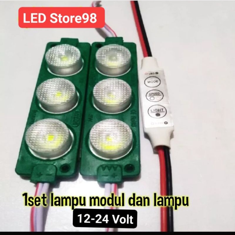 2PCS LAMPU LED 3 MATA PLUS MODUL PENGEDIP