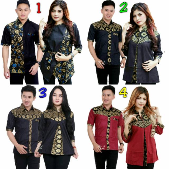 Sarimbit Batik Atasan Model Terbaru / Batik Couple Atasan Blus Batik Kombinasi Brokat Couple Batik