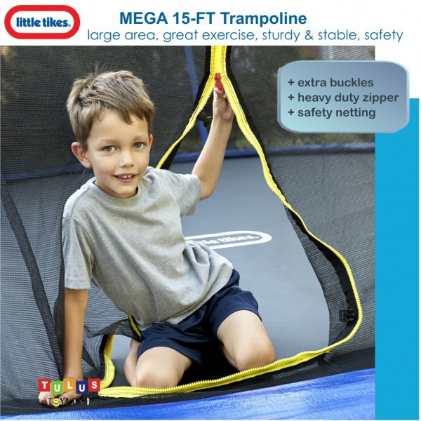 Little Tikes Mega 15 Foot Trampoline Trampolin besar 15 FT Playground Outdoor Olahraga Anak