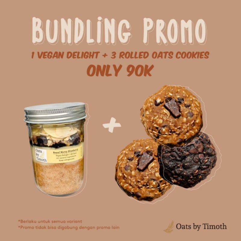 

[Bundling Promo] 1 Vegan Delight + 3 Rolled Oats Cookies