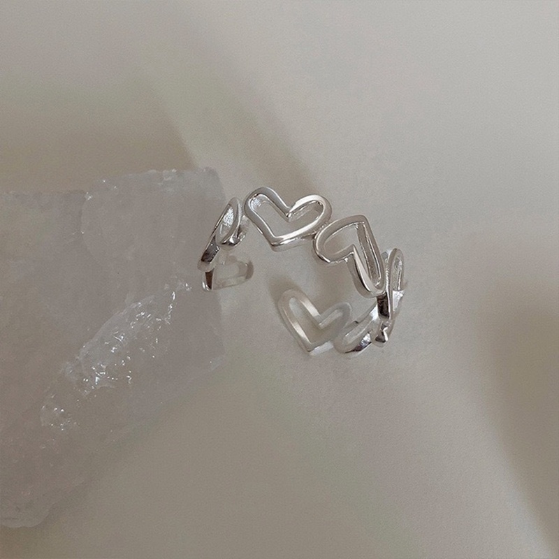 2pcs / Set Cincin Jari Telunjuk Model Hollow Untuk Wanita