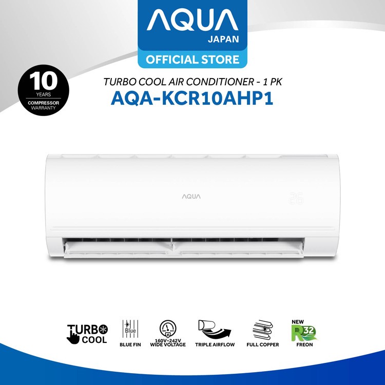 AC AQUA 1 PK AQA KCR 10 AHP AQUA Japan Turbo Cool Air Conditioner 1PK AQA-KCR 10 AHP/1