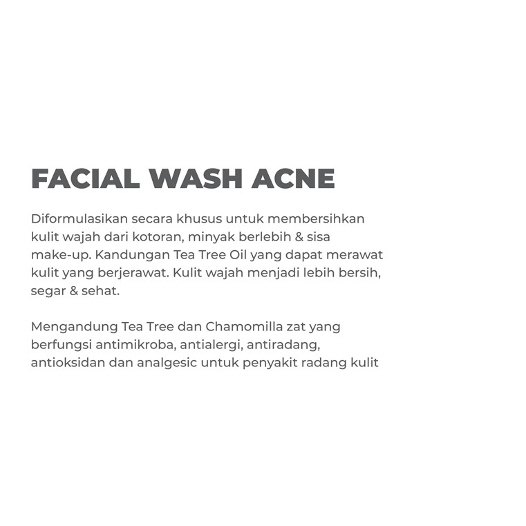 Facial Wash Acne Benings Skincare by Dr Oky (Benings Clinic) Leaf Oil, Chamomilla