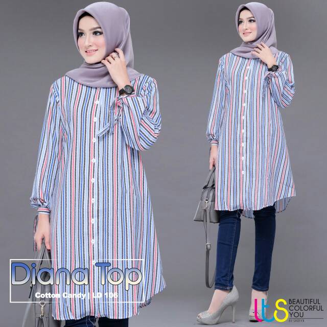 Diana Top kemeja Tunik Ori Lts by Shofiya