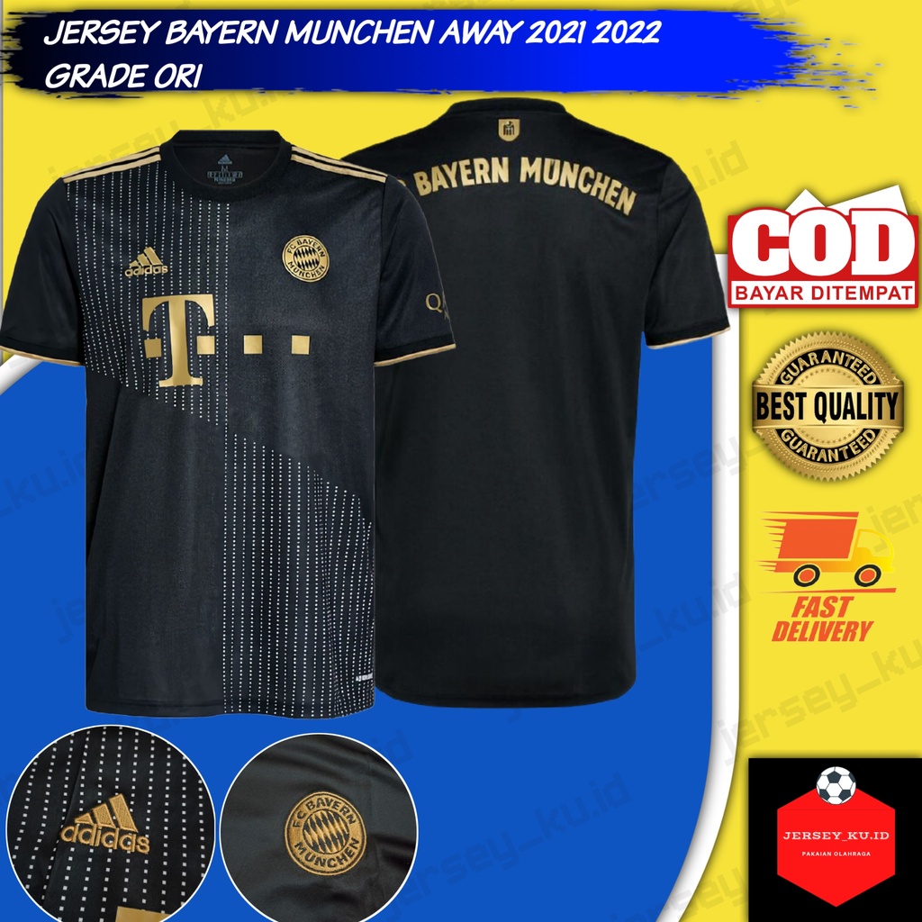 Jersey Bayern Munchen 2021 2022 Grade Ori / Baju Bola Bayern Munchen Away Grade Ori 2021 2022