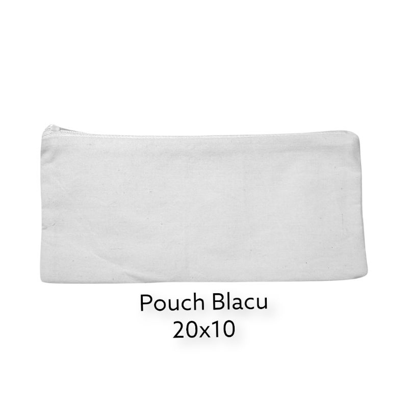 POUCH BLACU POLOS 20 x 10 / TEMPAT PENCIL BELACU / TEMPAT KOSMETIK BLACU