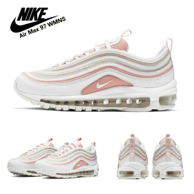 white and pink nike 97