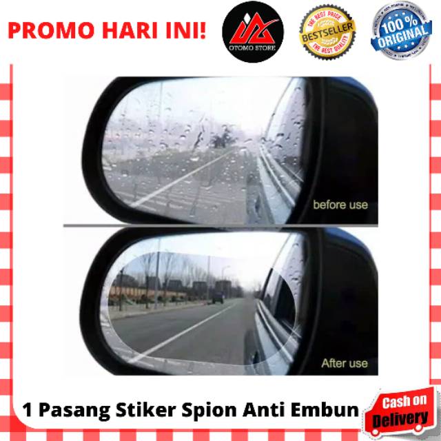 STIKER SPION MOBIL OVAL Anti Fog Spion Mobil 10x15cm Stiker Antifog Mobil Anti Embun Isi 2 Pcs