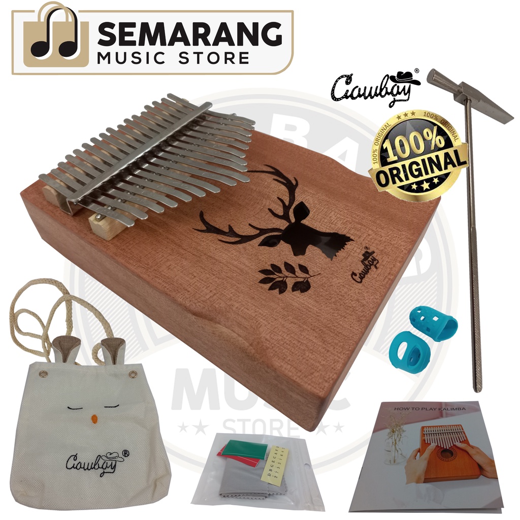 ORIGINAL!!! Kalimba Cowboy 17N Alat Musik Jari 17Key Mahogany Fullset