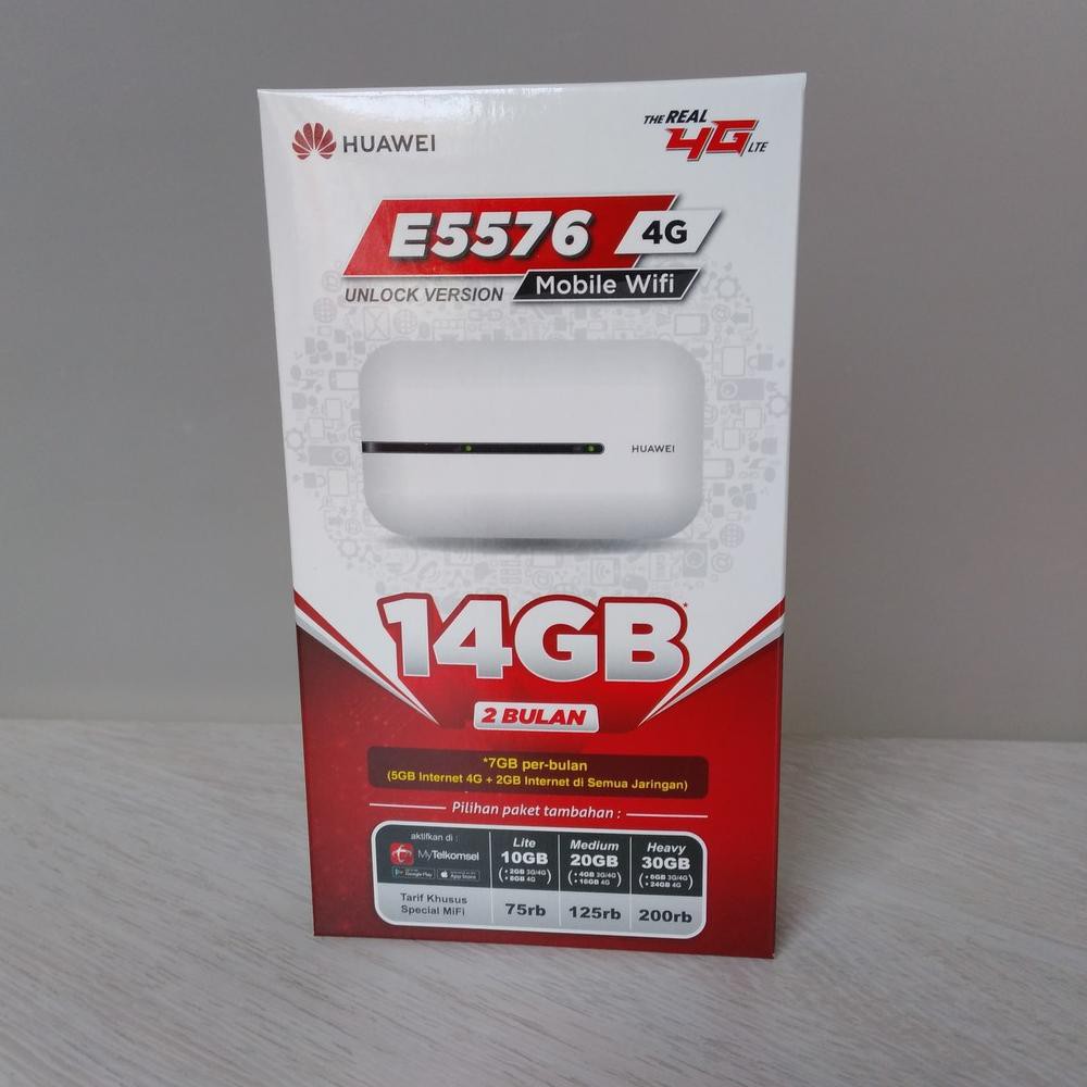 MODEM MIFI HUAWEI E5576 4G BYPASS UNLOCK FREE TELKOMSEL 14GB (KODE 3)