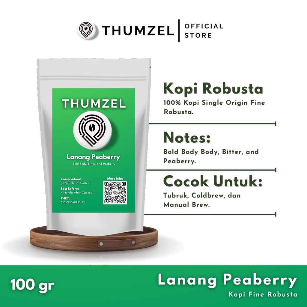 

Kopi Fine Robusta Lanang Peaberry - Biji / Bubuk (100gram)