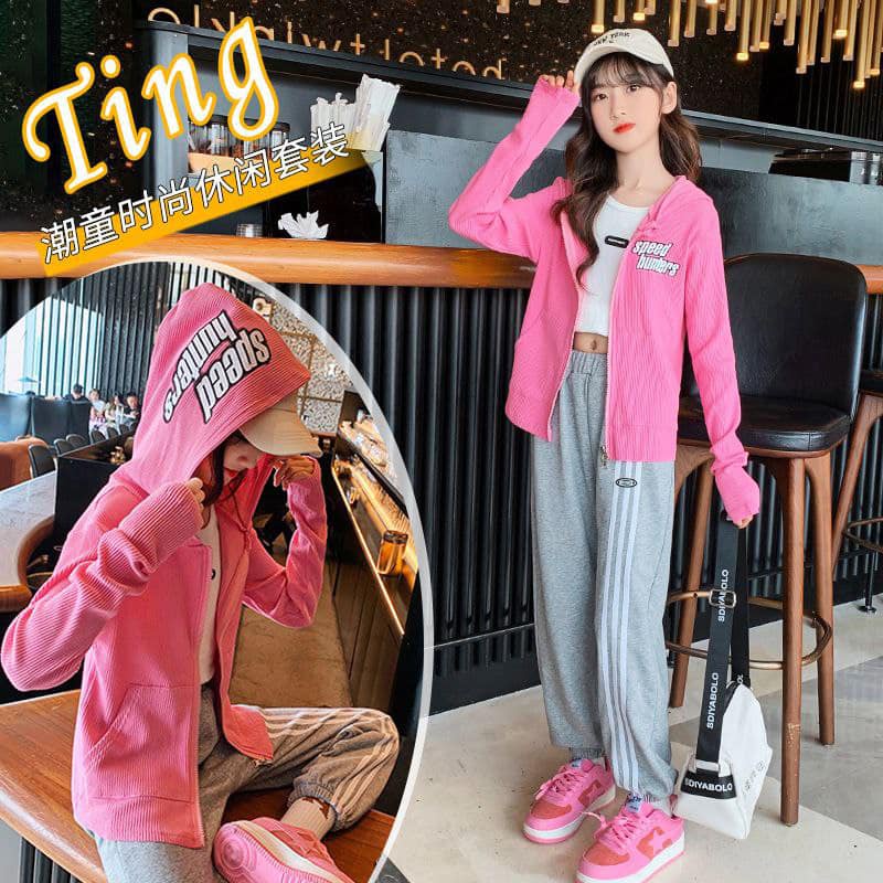 [JEWELS KIDS] LEVA HOODIE SPORTY SET /SETELAN BAJU ANAK SPORTY IMPORT MODEL KOREA/SETELAN JAKET HOOD