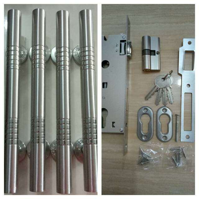 SET 4PCS Pull handle  pintu  suling ukir  ring stainless 1set 