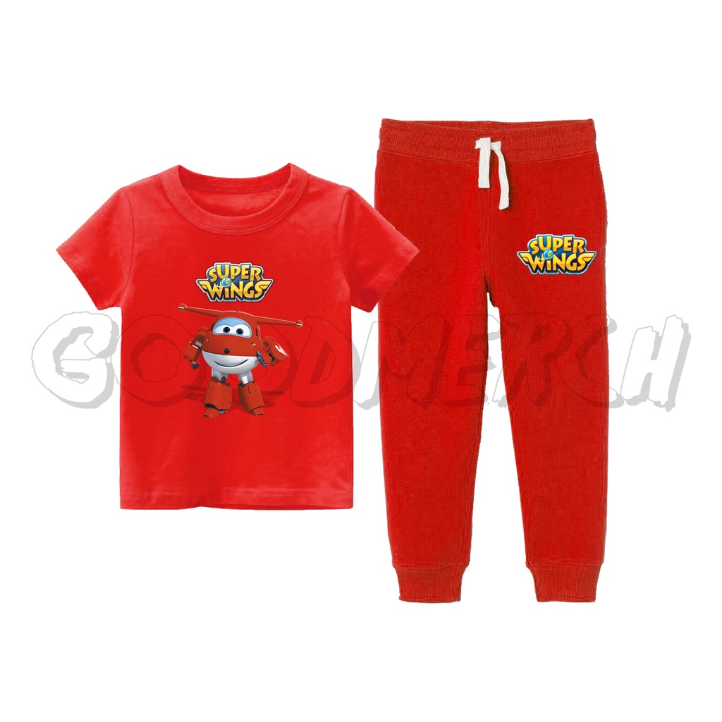 SETELAN ANAK SUPER WINGS JET - KAOS & JOGGER ANAK