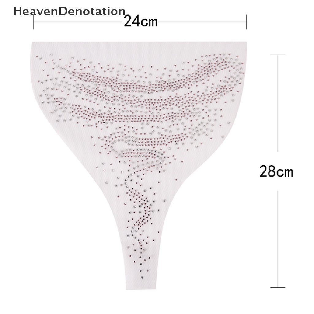 (Heavendenotation) Patch Kristal Berlian Imitasi Aplikasi Transfer Panas Setrika Untuk Kerah Pakaian