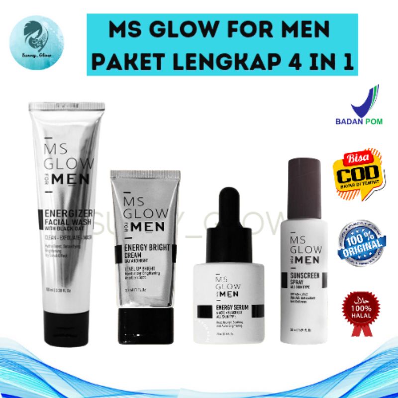 MS GLOW FOR MEN ORIGINAL PAKET WAJAH PRIA LENGKAP | PAKET MS GLOW FOR MEN
