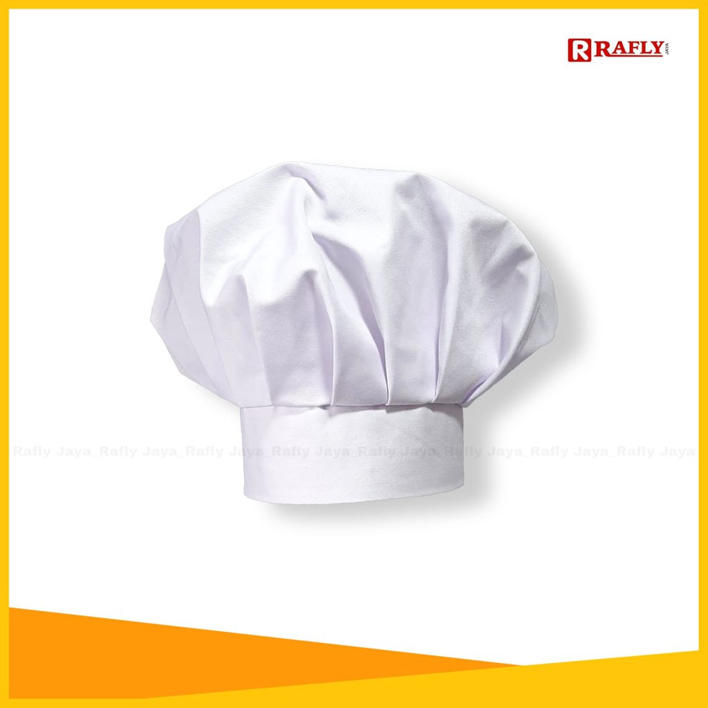 Topi Koki Chef - Chef Cap Dewasa - Bahan Drill - Seragam Koki / Rafly Jaya