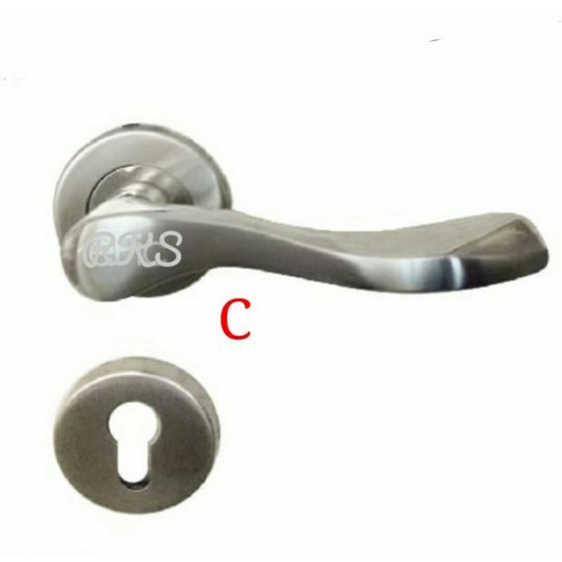 Paket Lengkap Handle Roses Stainless+Kunci Stainless+Cylinder/Gagang Pintu