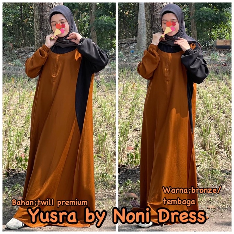 Daster Arab Noni YUSRA Maxi Dress Premium Gamis Twill Syar'i