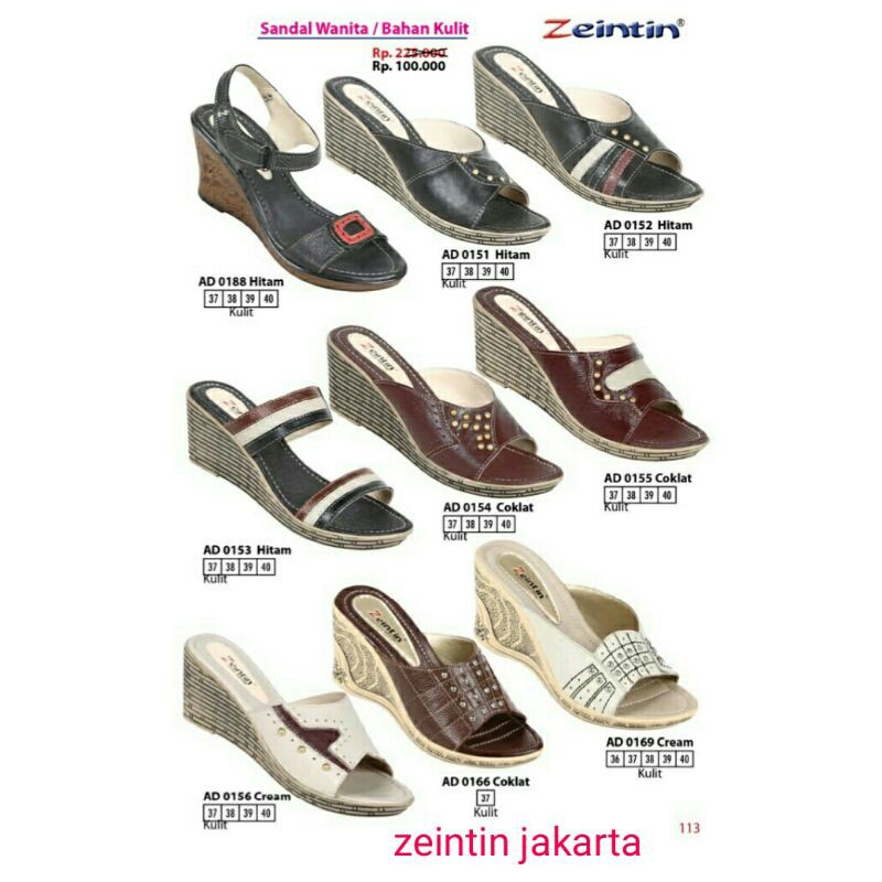 Zeintin sandal kulit wanita