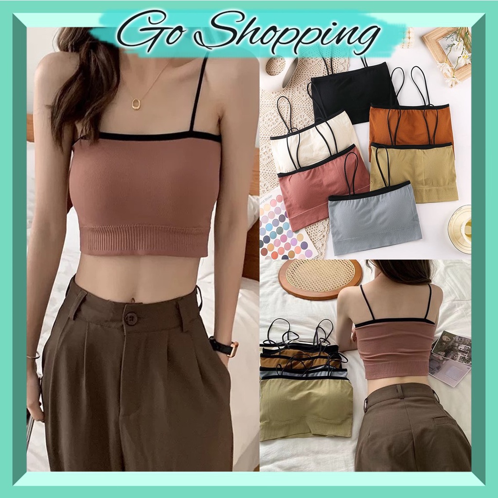 GO! BR587 Tanktop bra Kemben Singlet Crop Tali bisa di lepas Pakaian dalam wanita sexy