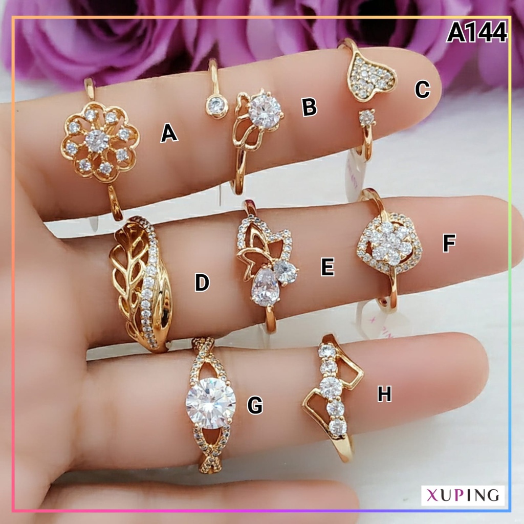 Cincin xuping cincin dewasa premium permata kilau super elegan dan cantik lapis emas gold A144