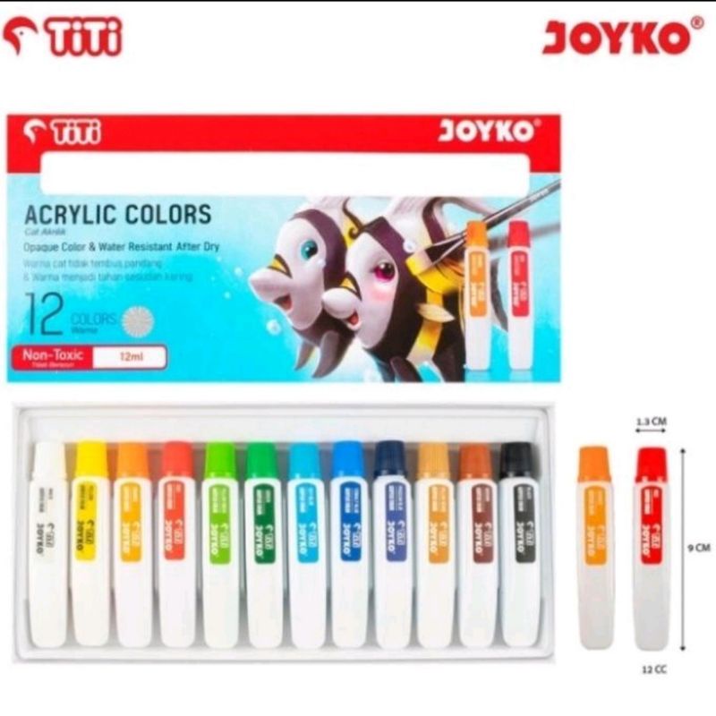 

ACRYLIC COLORS JOYKO,, 12 WARNA