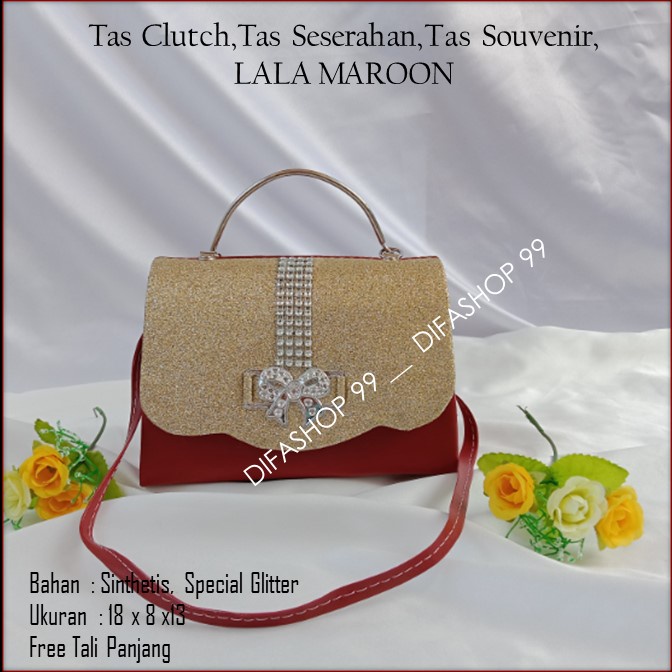 Tas Gliter,Tas Cantik,Tas Elegant,LALA MAROON,DIFASHOP 99