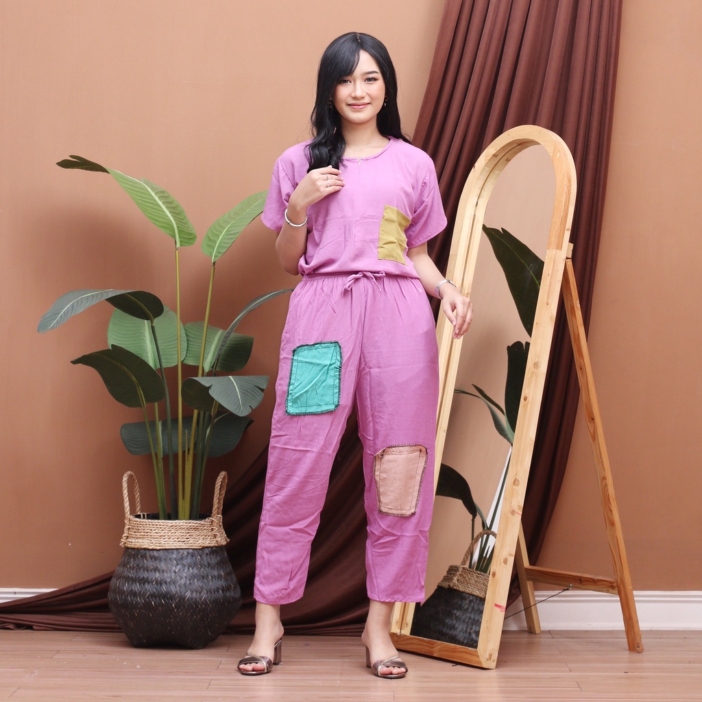 SET ASTRID GIRL - CELANA PANJANG - BUSUI FRIENDLY - Setelan Wanita Korea Kekinian(baju+celana) Size fit to XL Hk-21 - Setelan Wanita Jumbo Murah - BAHAN RAYON