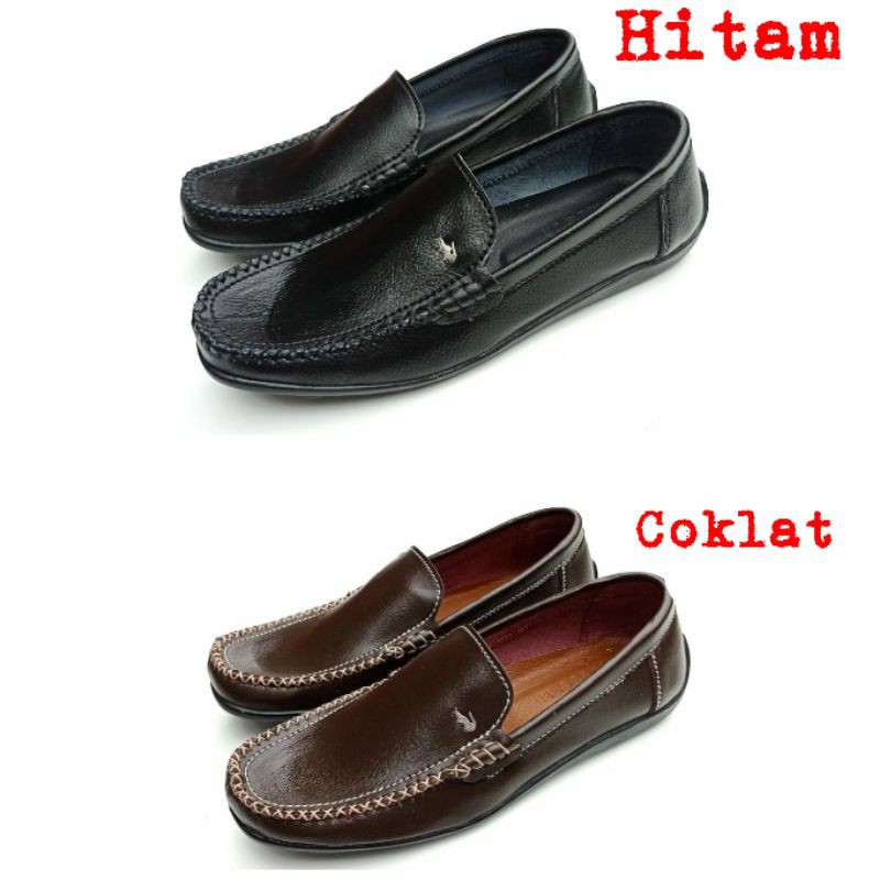 WOLF x LACOSTE|Sepatu Loafer Pria Kulit Asli Sol Tanam Sepatu Casual Moccasin Kulit Asli