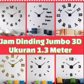  Jam  dinding  3D DIY RAKSASA GIANT WALL QUARTZ CLOCK 80 