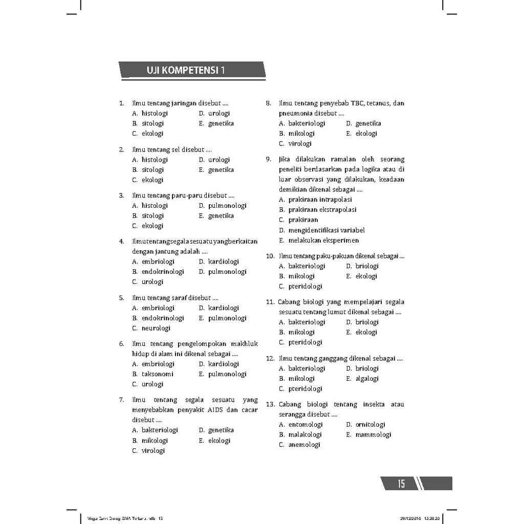 Cmedia All New Mega Bank Soal Biologi Sma Kelas X Xi Xii Shopee Indonesia