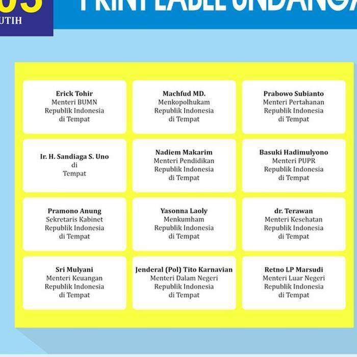 

New CETAK / PRINT LABEL UNDANGAN Berkualitas