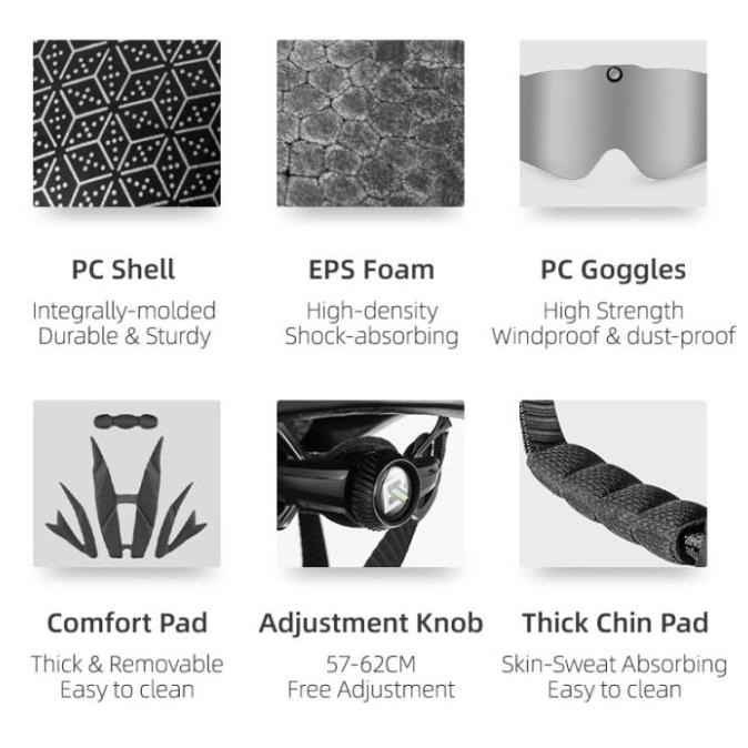 ROCKBROS Helm Sepeda Magnetic Visor Cycling Helmet - WT018 WHITE