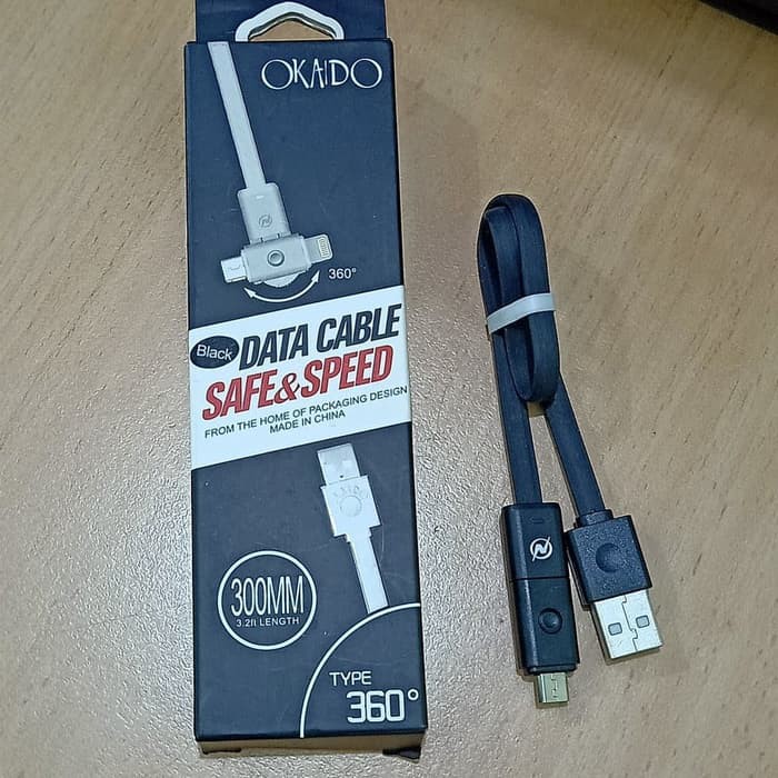 Okaido Kabel Data Charger 2 in 1 untuk Micro usb V8 dan lightning charger - Random Colour