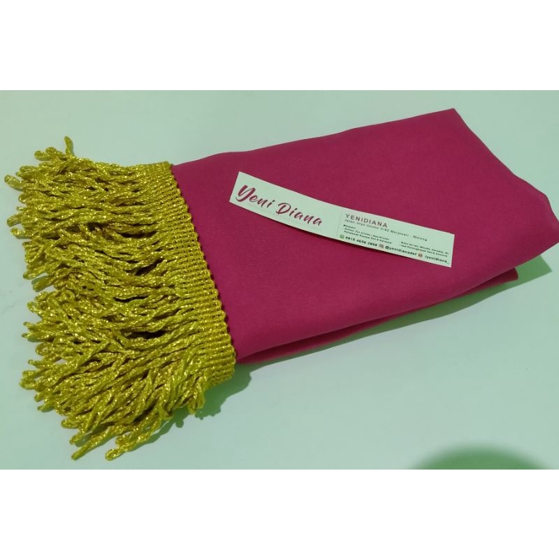 Sampur Tari / Selendang Tari Renda Emas-Pink Tua