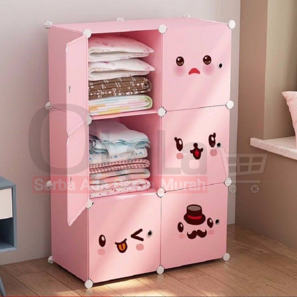 LEMARI 6 PINTU bermotif OLL-603JL-3