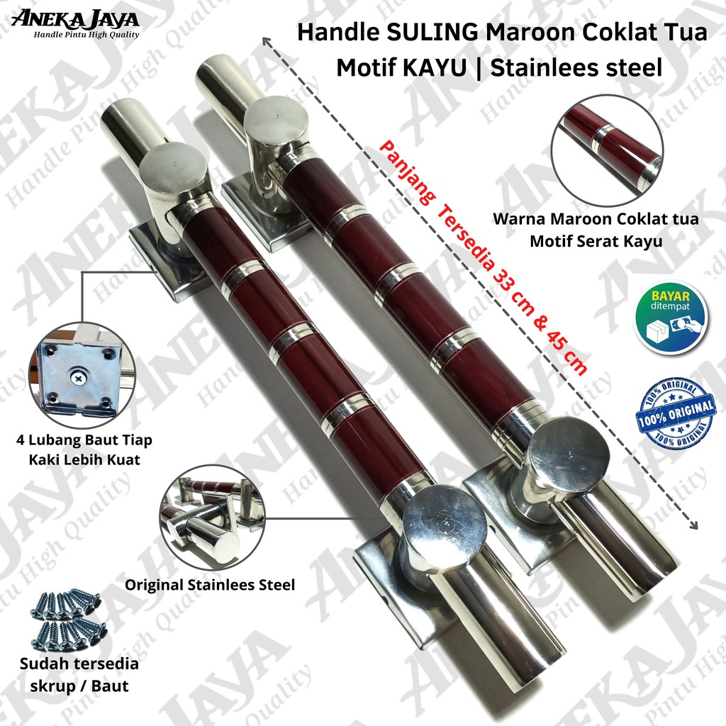 Handle set kunci panjang 33 cm &amp; 45 cm / Gagang Tarikan Pegangan pintu rumah mewah murah