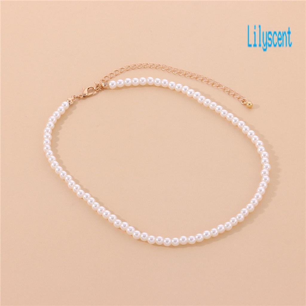 Lily Kalung Choker Wanita Hias Mutiara Imitasi Simetris Untuk Pernikahan