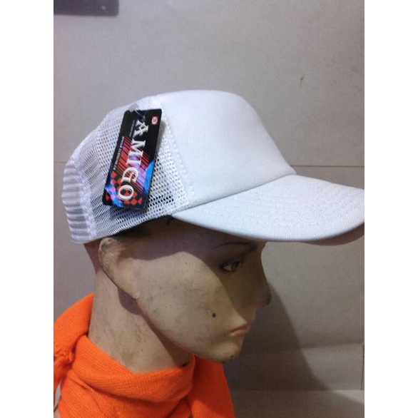 Mantap Topi Jaring Putih Polos Gilaa